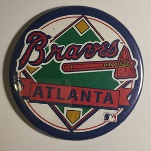 Large Atlanta Braves button vintage vtg